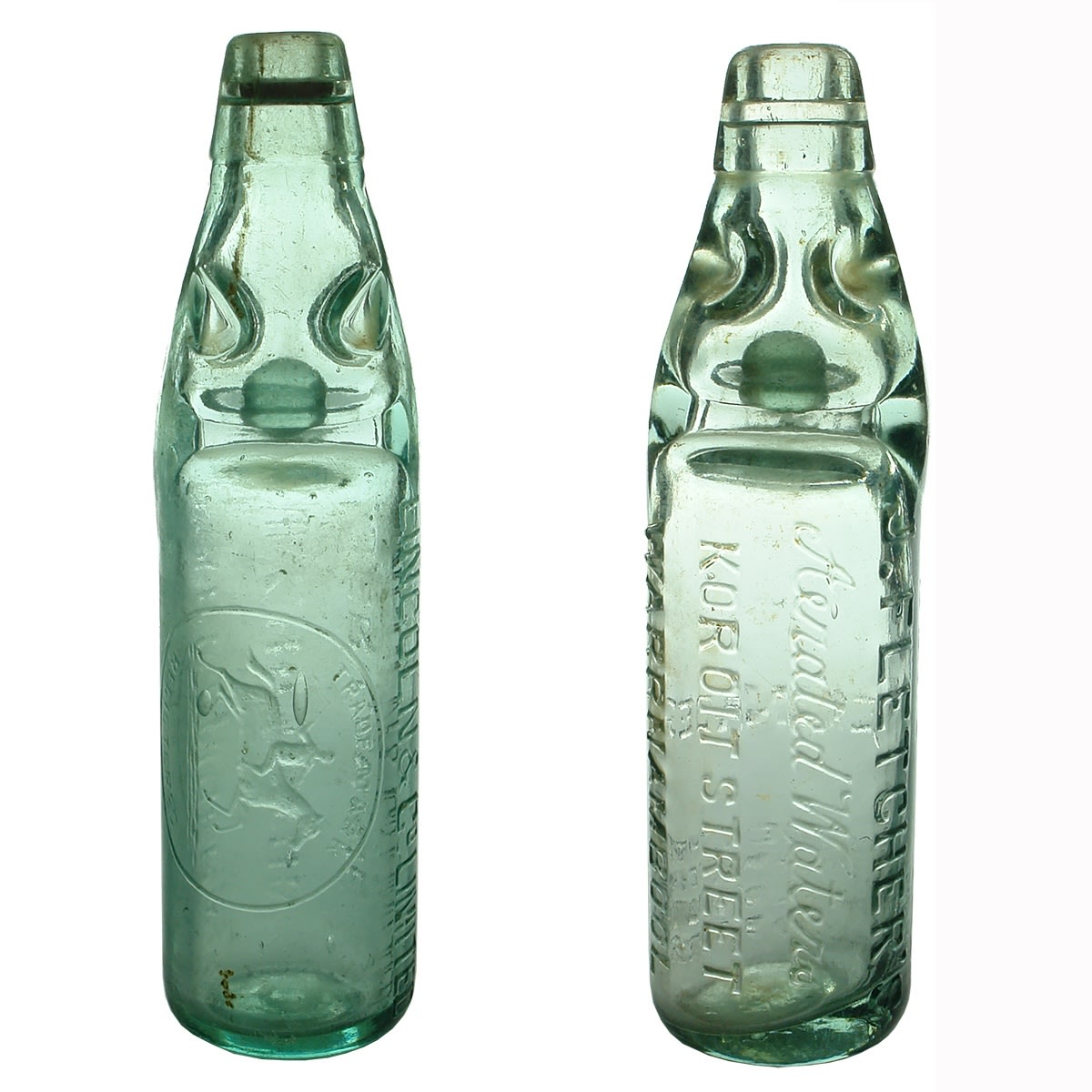 2 Codds: Lincoln & Co Ltd, Narrandera, Hay, Hillston, Jerilderie; J. Fletcher's Koroit Street, Warrnambool. (New South Wales & Victoria)