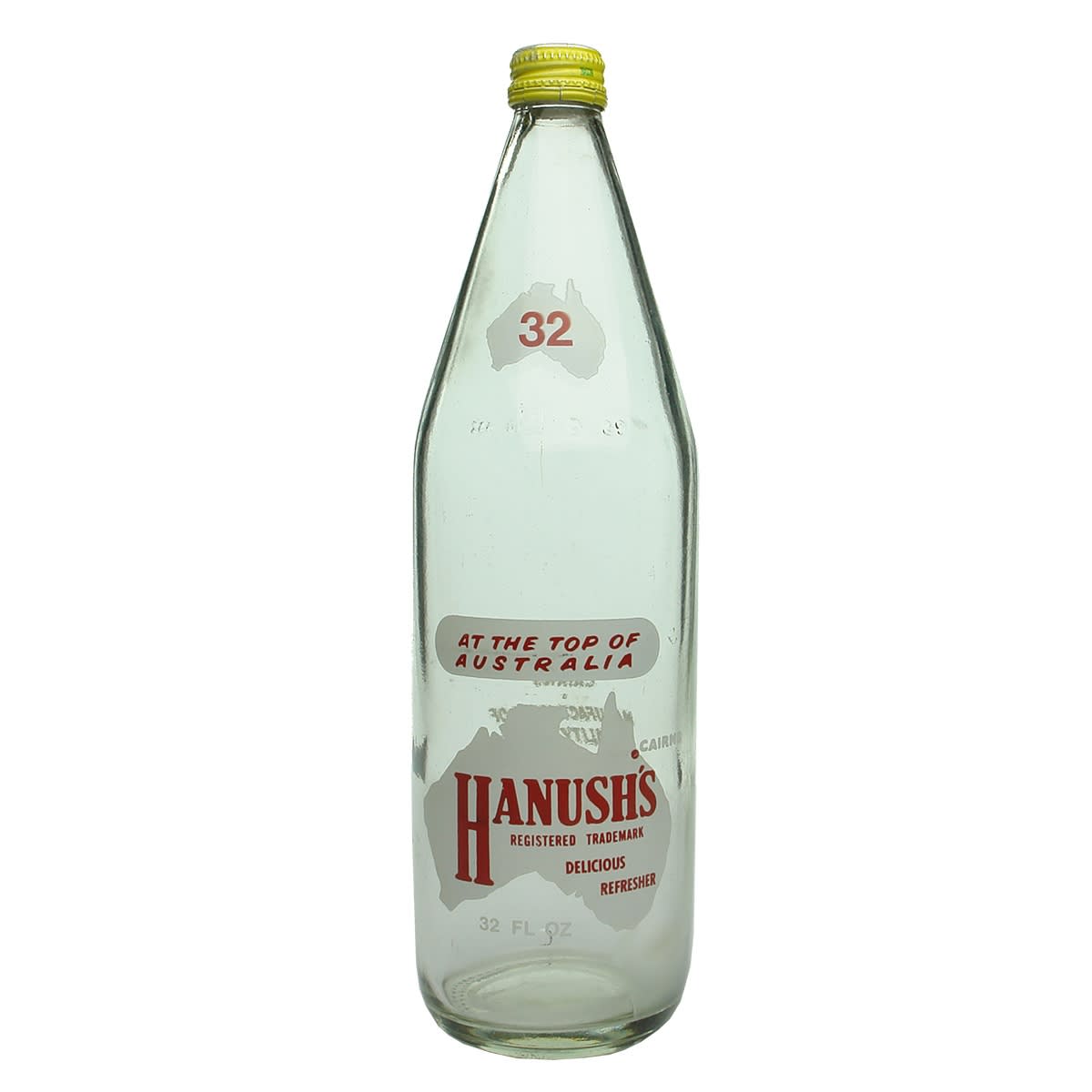 3 Screw top Ceramic Label Soft Drinks: Hanush's Cordials Cairns; Cohn Bros Ltd Victoria; Cottee's Passiona Bottling Companies. All with matching caps.