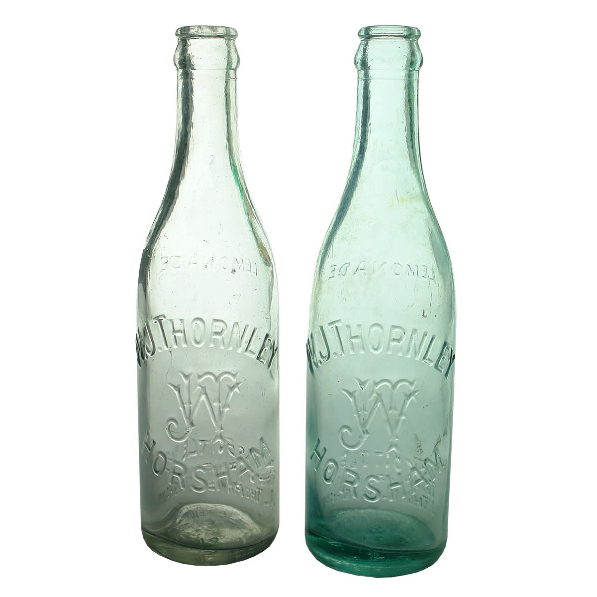 Crown Seal. Clear and Aqua. W. J. Thornley, Horsham 10 oz crown seals. (Victoria)