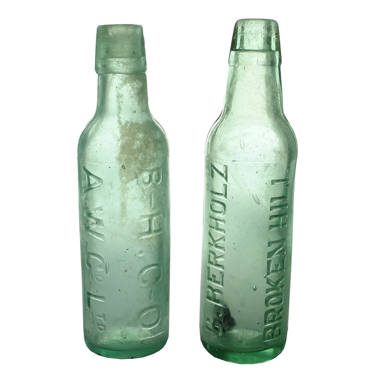 Five 10 oz Broken Hill Lamonts: B-H. C-O.; Broken Hill Co-op. Burton Brewery; Burton Brewing Co; Berkholz. (New South Wales)