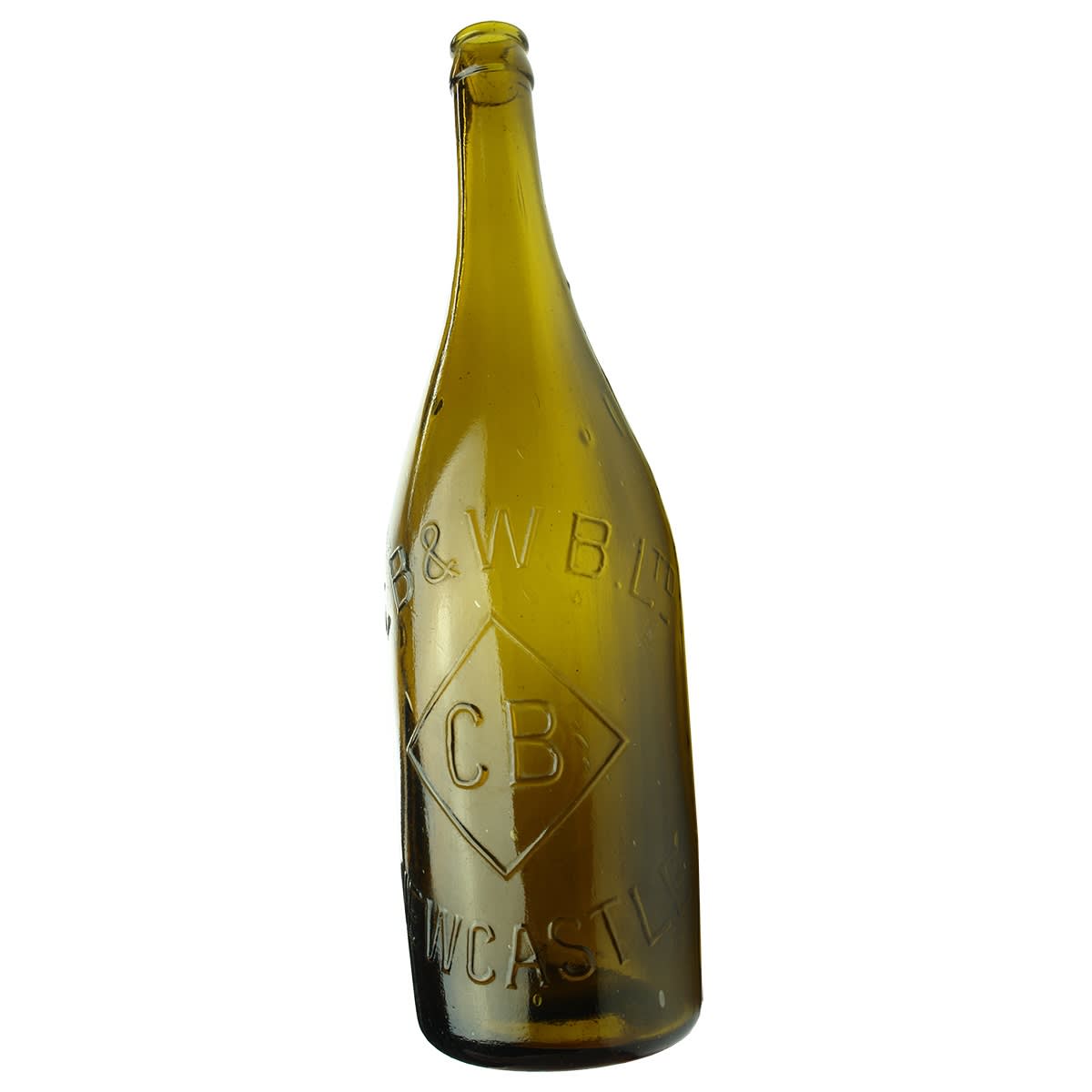 2 Beers: Both C. B & W. B. Ltd. Newcastle. Olive Amber Crown Seal and Green Ring Seal. (New South Wales)