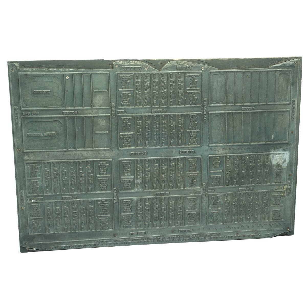 Large Printing Block. First land sales in Melbourne. Prices from June 1st 1837. Presumably for a publication in the late 19th Century?