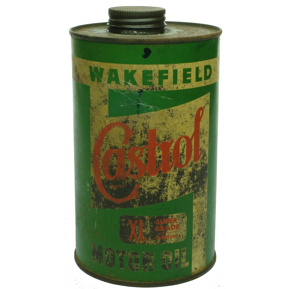 Tin. Wakefield, Castrol XL Super Grade Motor Oil. 1 Quart. (United Kingdom)