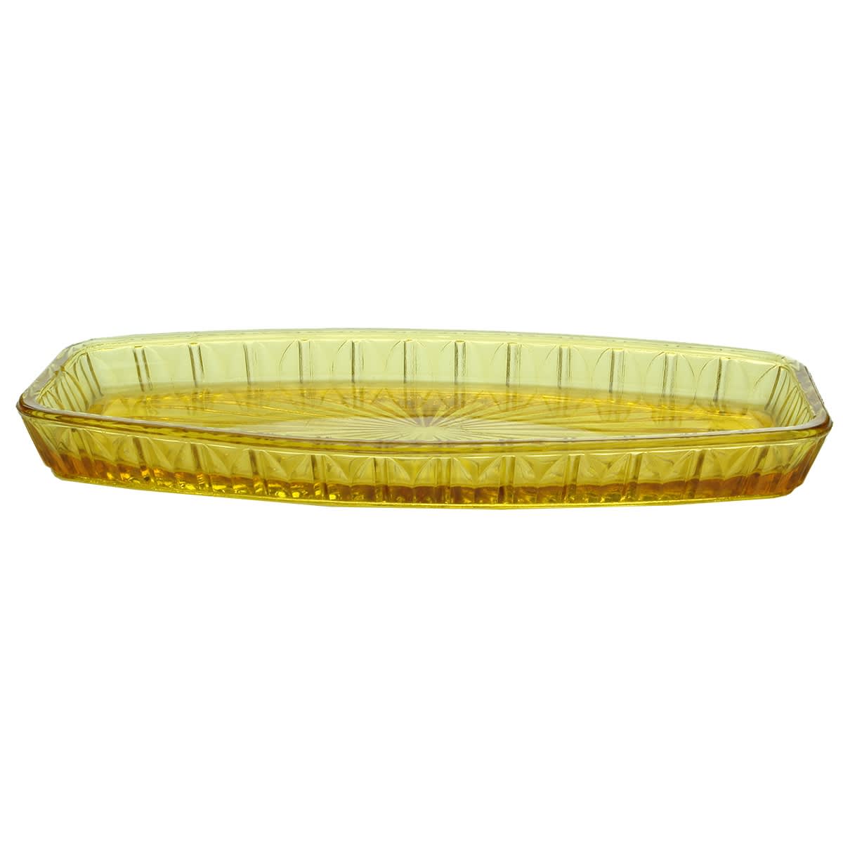Glassware. Amber Glass: Flat dish and small bowl.