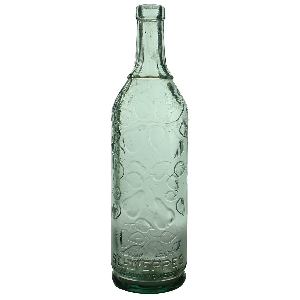 2 Cordials. Both Schweppes. Fancy one with pears, branches decoration. Square one in Sun coloured amethyst.