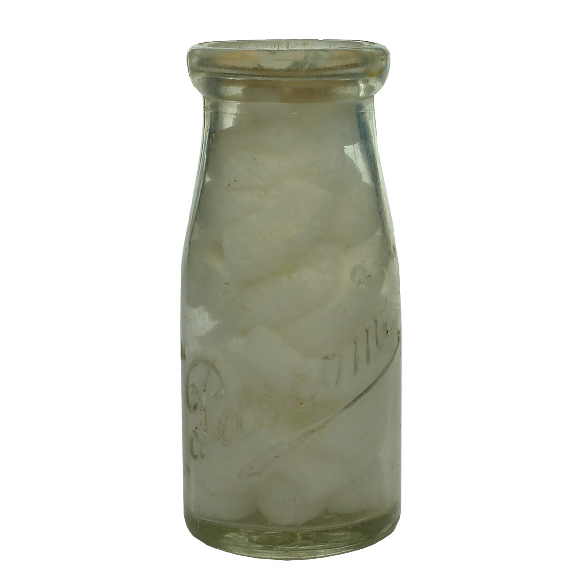 6 small WA Milks & Creams plus neck label: Pascomi; Browne's; Masters; WA Milk Bottle Recovery; Returnable - please wash and return. (Western Australia)