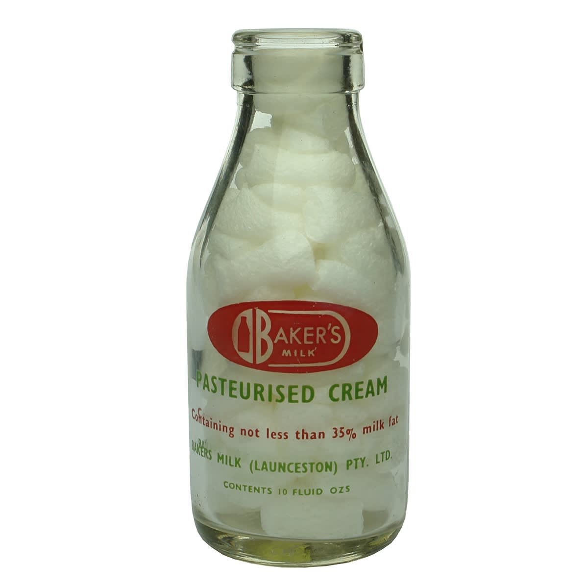 4 Items: 3 Bakers Milk Pasteurised Cream Ceramic Label Bottles. Launceston. 10 oz and Bakers Milk Yoghurt Jar. (Tasmania)