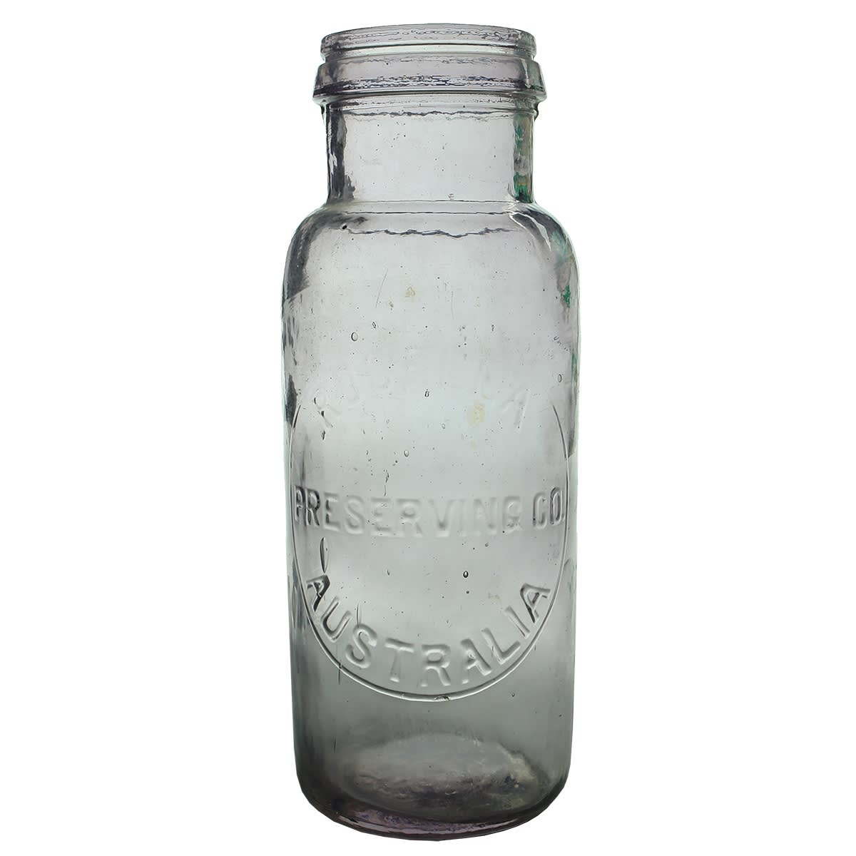 3 Jars. Rosella Preserving Co., Australia. Amethyst. 2 Pound; 2 Sizes of The Kilner Jar Improved Regd, 3 Pounds and 2 Pounds.