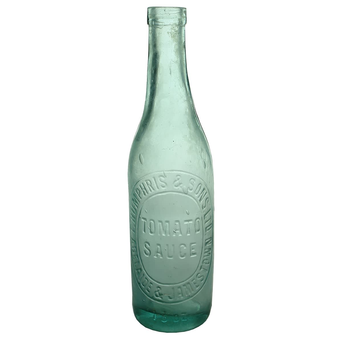 2 Sauces: Different variations of F. Humphris & Sons Ltd Adelaide & Jamestown Tomato Sauce. Embossing is different at base edge. (South Australia)