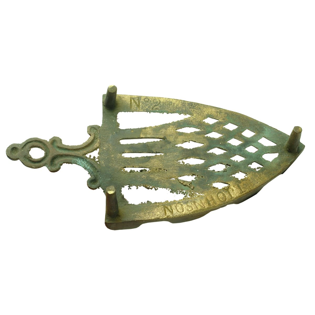 Metalware. Cast Bronze Trivet, T. Johnson, No. 2.