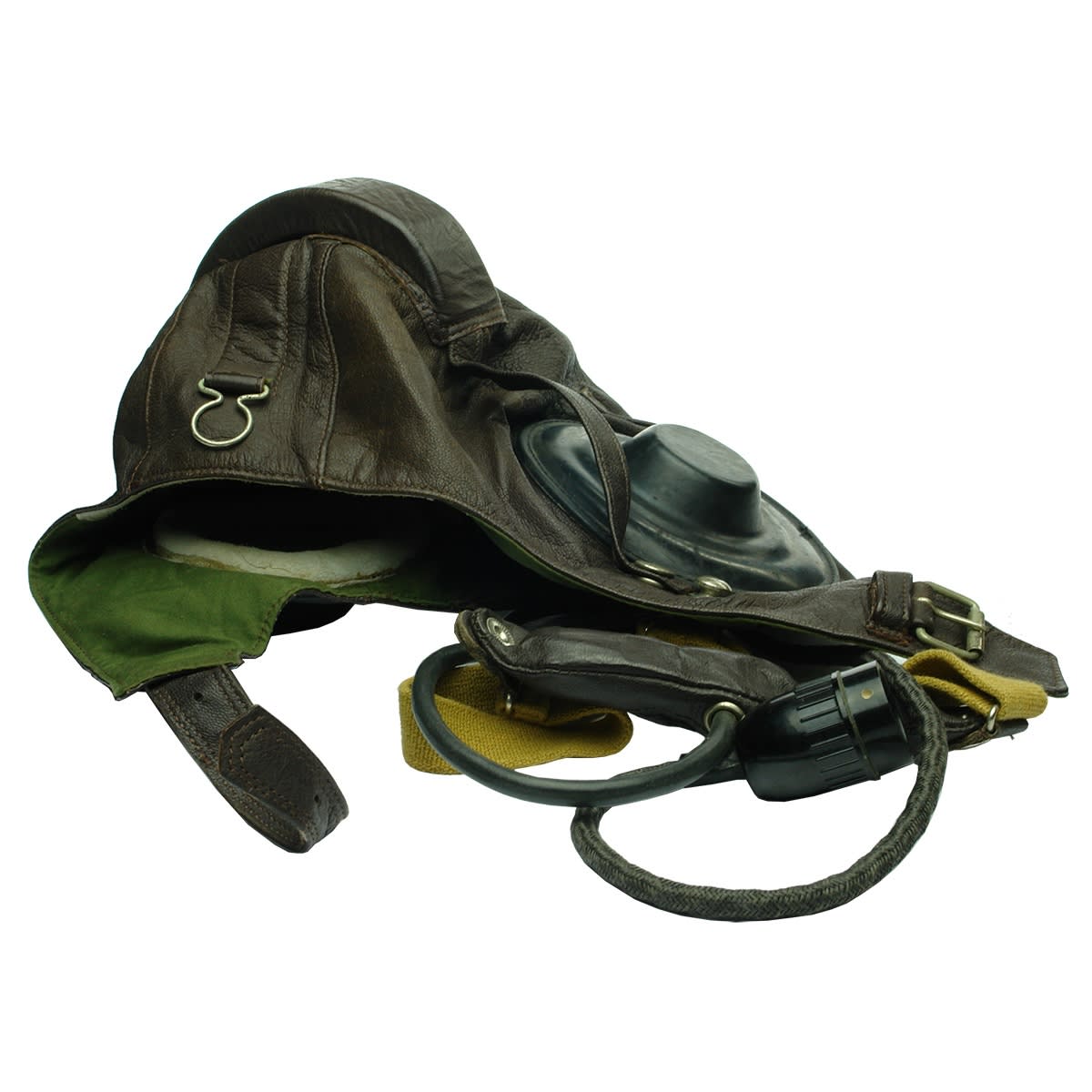 Leather Pilots headgear. Korean war era? Has a tag inside with Chinese type characters.