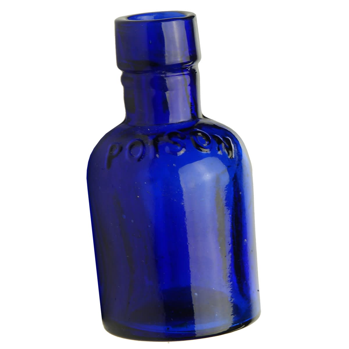 3 Poisons. Tiny panelled cylinder with Poison on shoulder; Poisonous Not to be taken Shear lip; TK Dripper stopper.