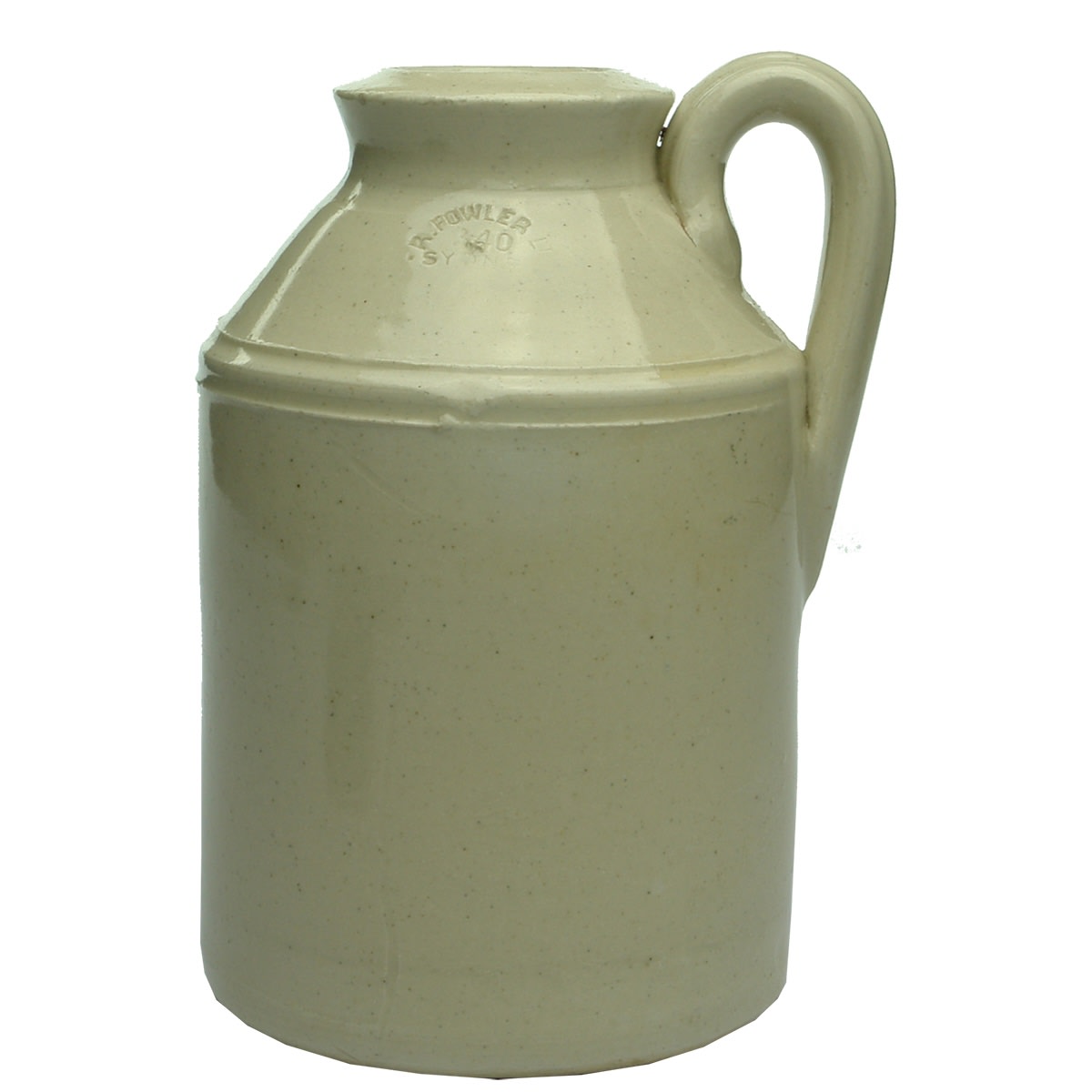 Small Demijohn. R. Fowler Ltd 340 Sydney stamp. Wide mouth internal thread.