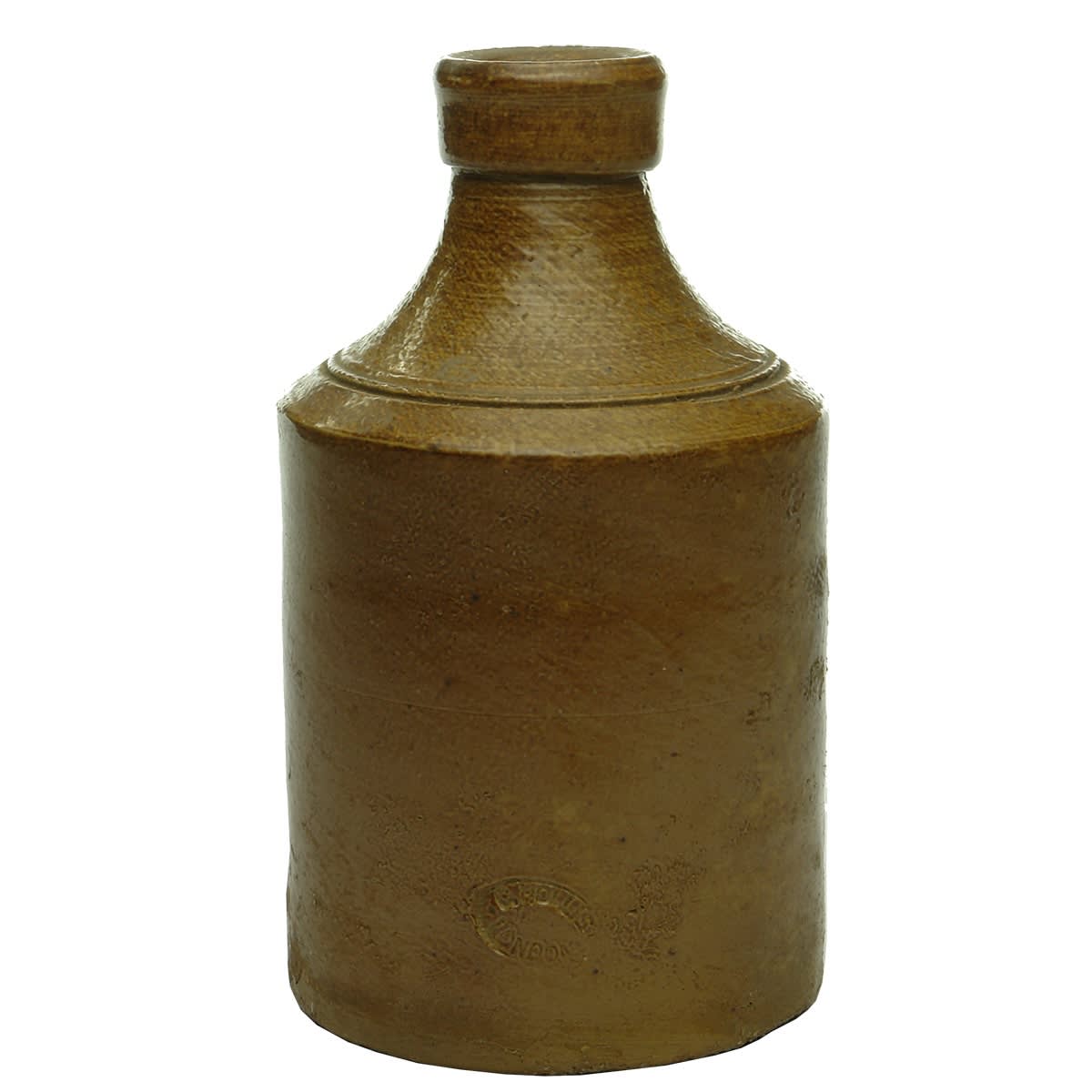 Pottery. C. Hollis, London. Stove Black. Salt Glaze. Narrow Neck. (United Kingdom)