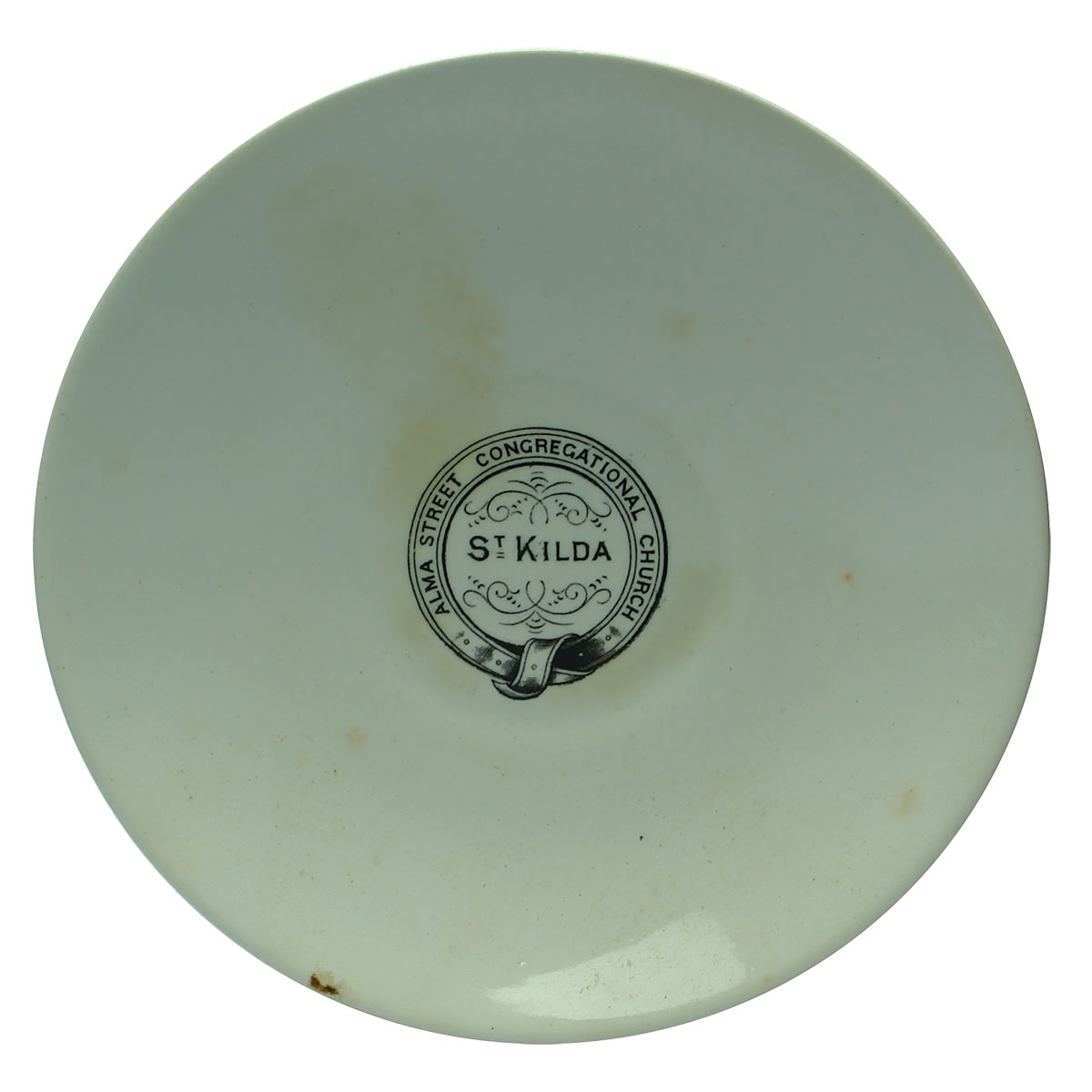Souvenirware. Alma Street Congregational Church, St Kilda. Thomas Hughes, Burslem. Dish. (Victoria)