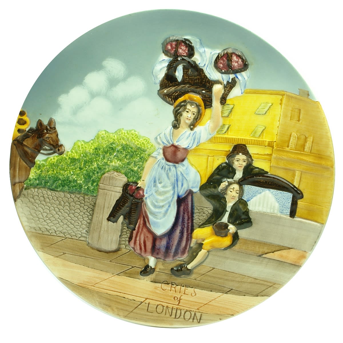 Pottery. Cries of London Plate. Marie Louise, Germany.