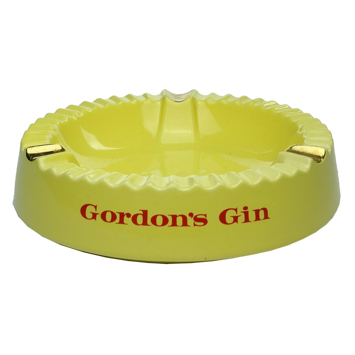 2 Advertising Ashtrays. 1. Gordon's Gin. Wade Regicor pottery. 2. Haig Scotch Whisky. Carlton Ware. Shaped like an old spittoon.