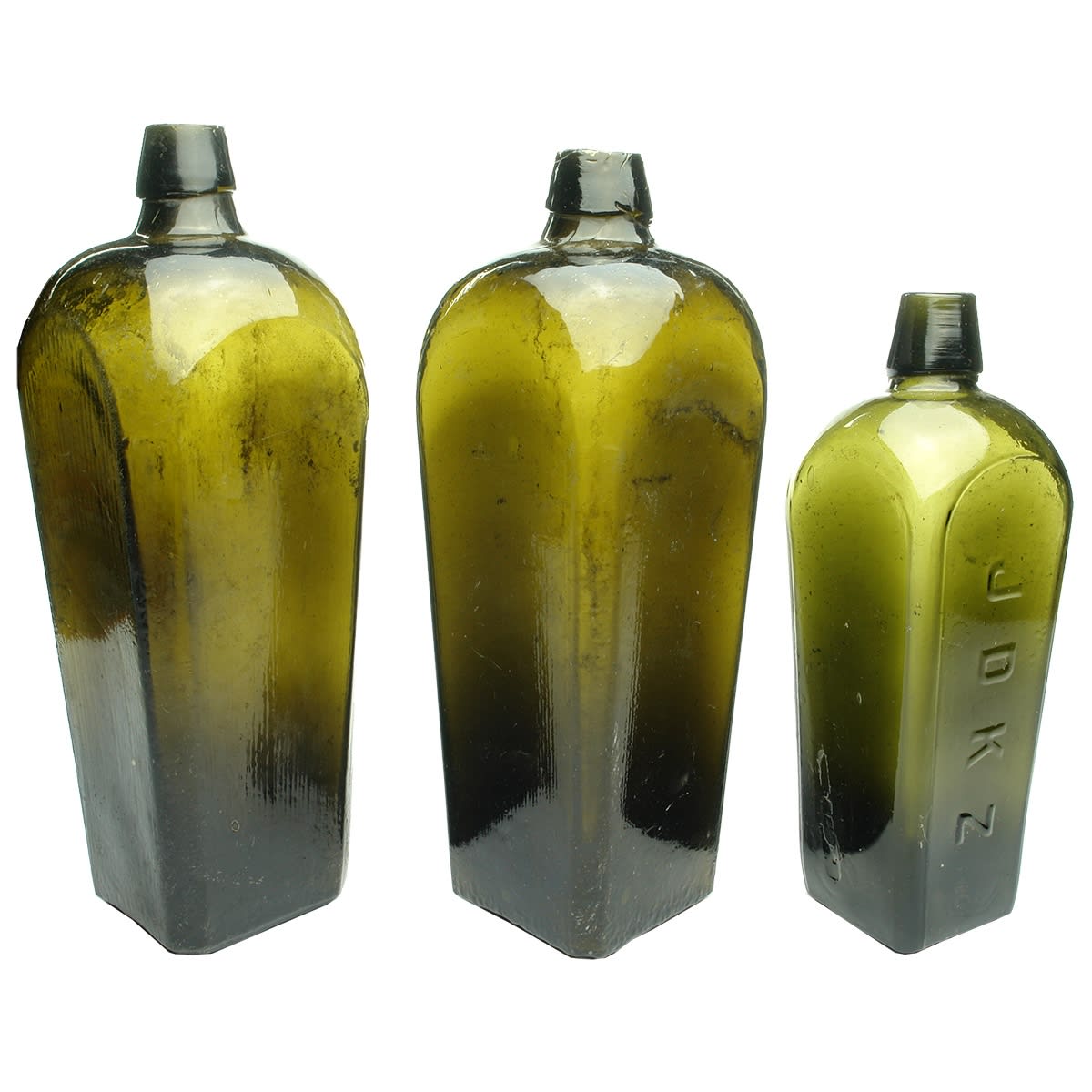 Gins: 2 large case gins and 2 small J. D. K. Z. gins.