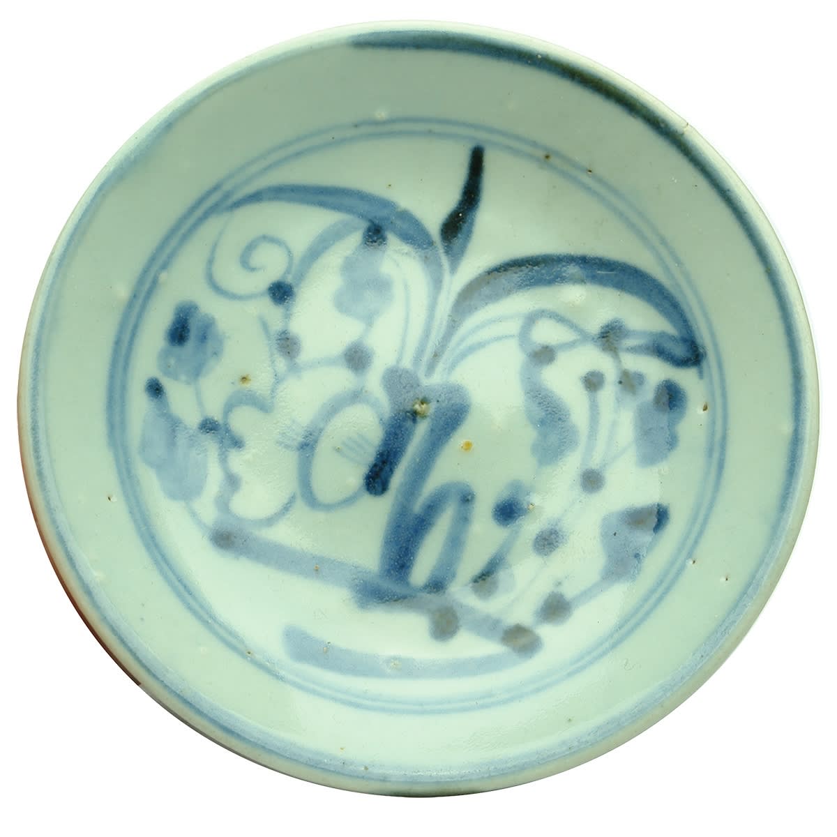 Chinese. Small blue and grey dish. 131 mm diameter. (China)