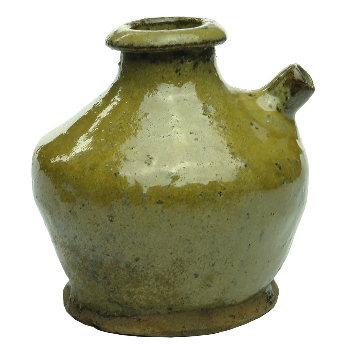 Chinese. Small Soy Sauce. Mustard Glaze. 91 mm. (China)