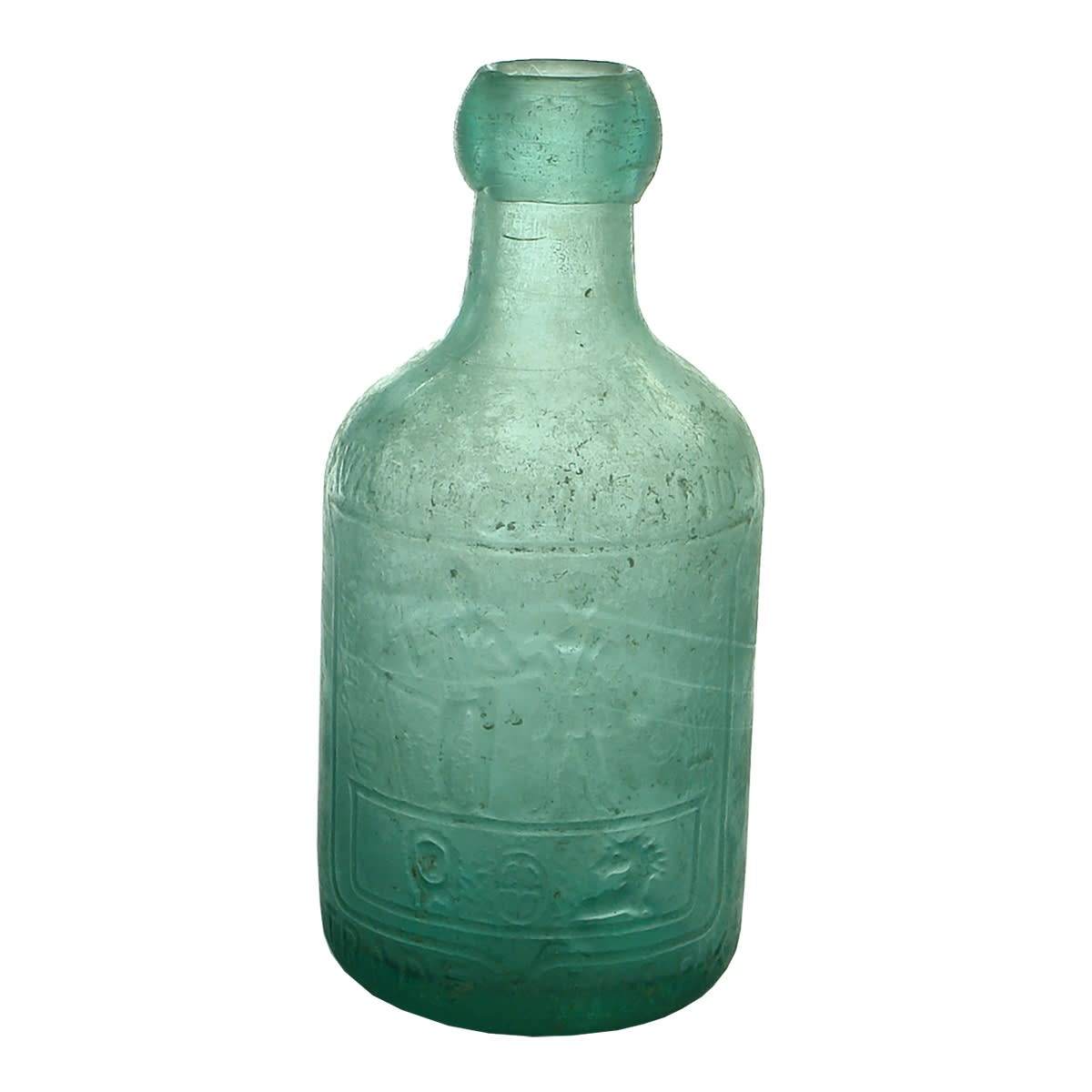 Blob Top Dump Soda. Rowlands late Rowlands & Lewis, Ballarat & Melbourne. Miner & Farmer. Aqua with Blue Tinge. No base mark. (Victoria)