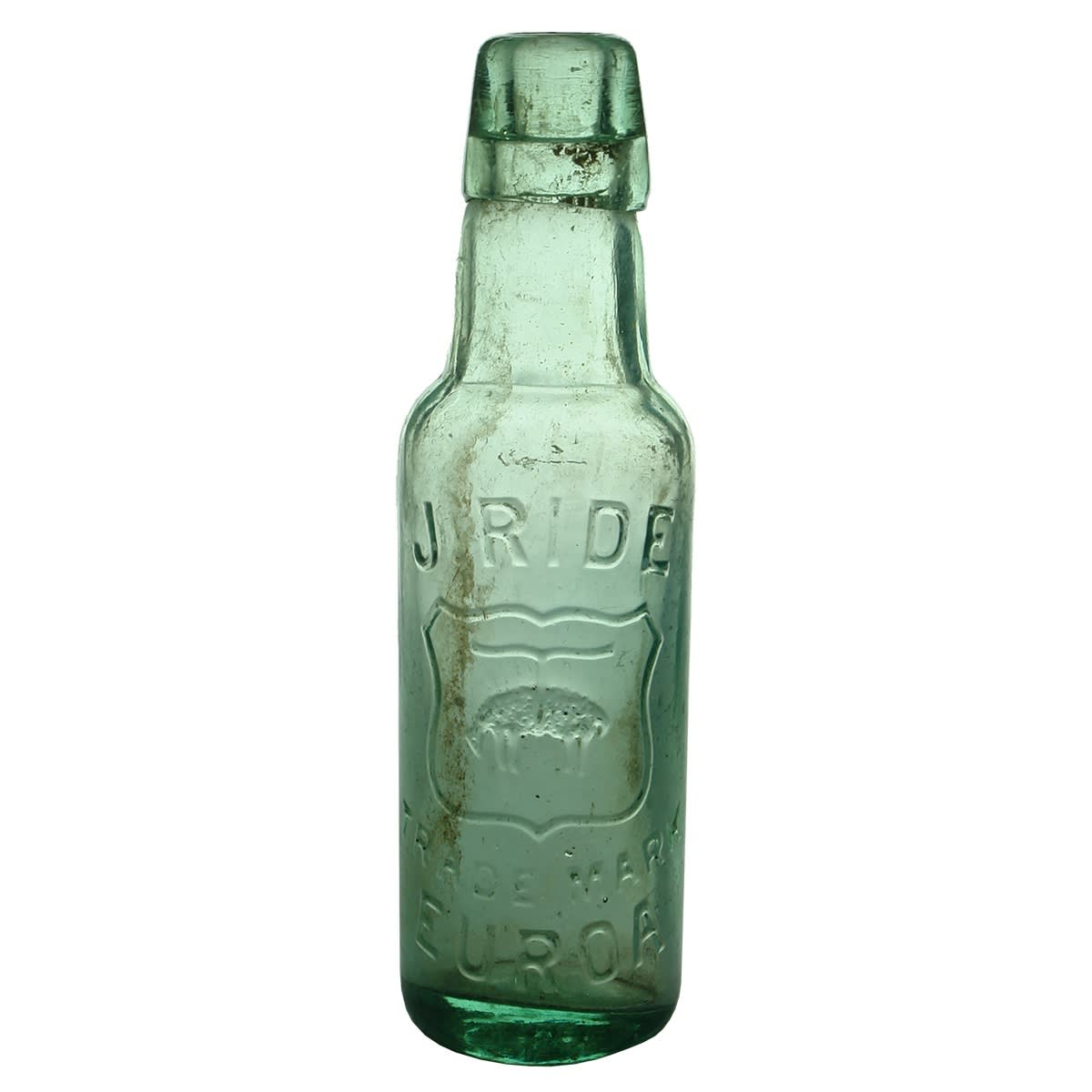 Lamont. J. Ride, Euroa. Golden Fleece. Aqua. 6 oz. M base mark. (Victoria)