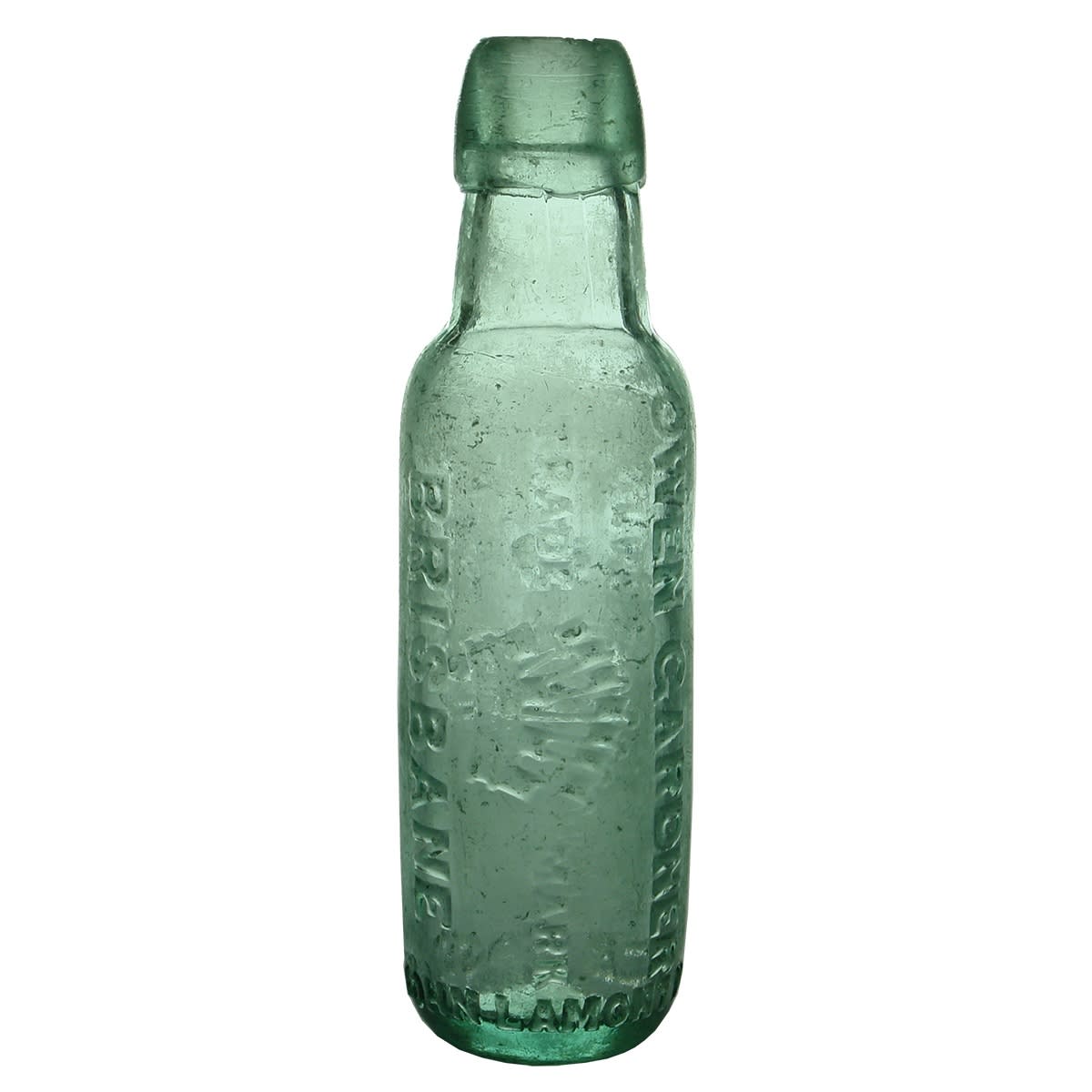 Lamont. Owen Gardner, Brisbane. Castle or Turret with Axes. Lamonts Patent. 6 oz. (Queensland)