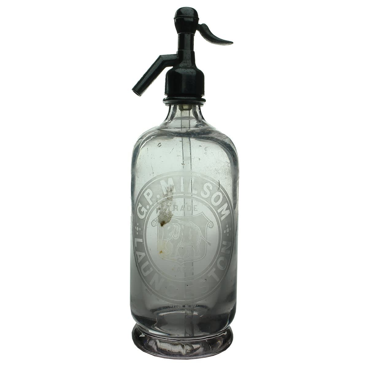 Syphon. G. P. Milsom, Launceston, Mitton & Cie. Amethyst. 30 oz. (Tasmania)