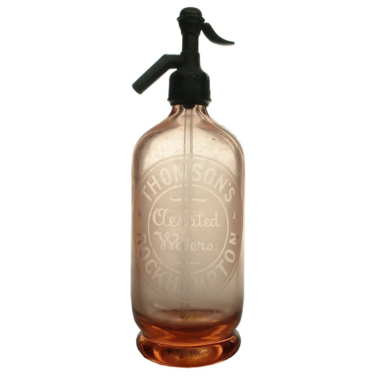 Syphon. Thomson's, Rockampton. Apricot. 30 oz. (Queensland)