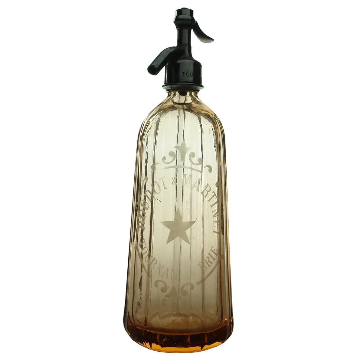 Syphon. Boudot & Martinet, Tournan en Brie. Tapered. Apricot. 40 oz. (France)