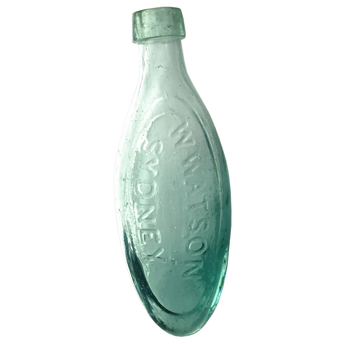 Torpedo. W. Watson, Sydney. Aqua. 10 oz. Repaired. (New South Wales)