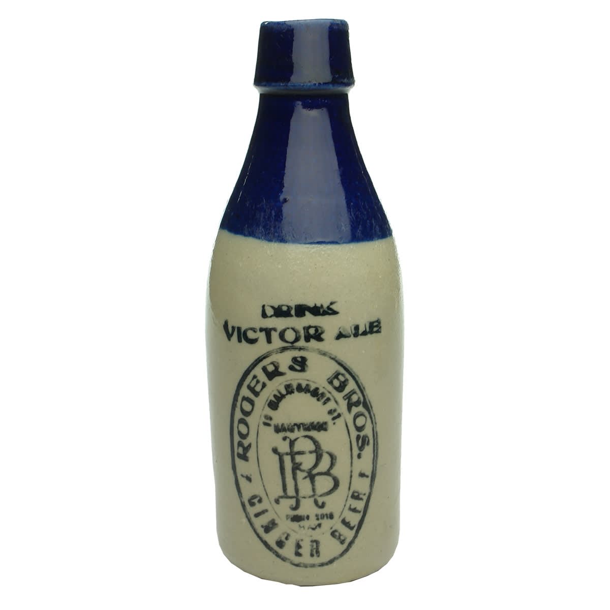 Ginger Beer. Rogers Bros., Hawthorn. Champagne. Blue Top. 10 oz. (Victoria)