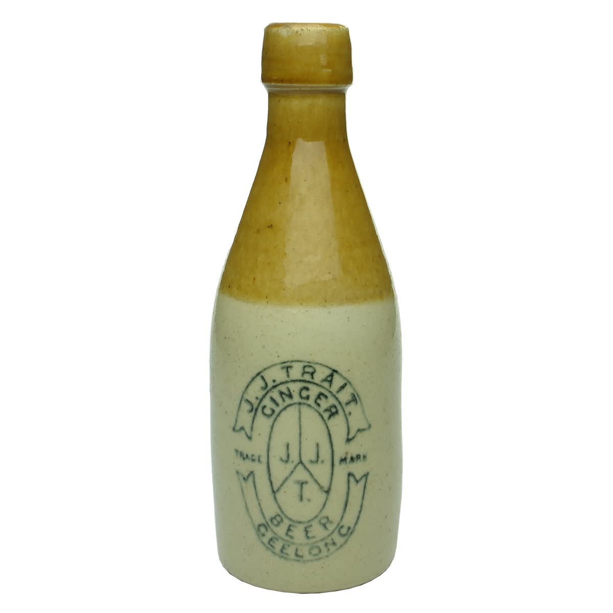 Ginger Beer. J. J. Trait, Geelong. Cork Stoppered. Champagne. Tan Top. (Victoria)