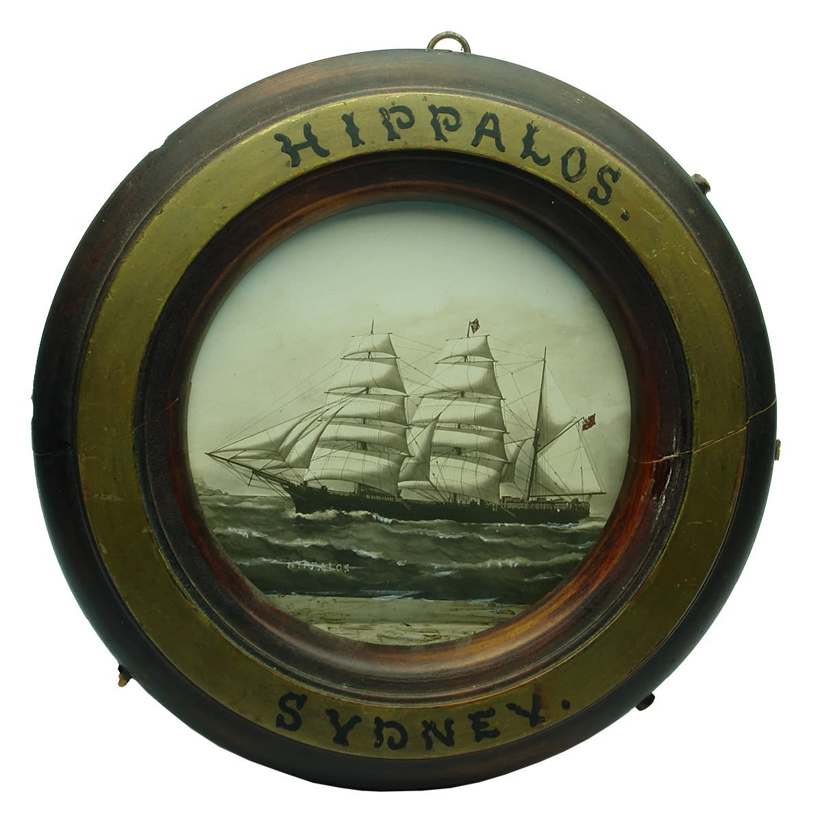 Shipping. Hippalos, Sydney. Wall Plaque made by Alfred Duffy, Marine & Landscape Photographer, Sydney. (New South Wales)