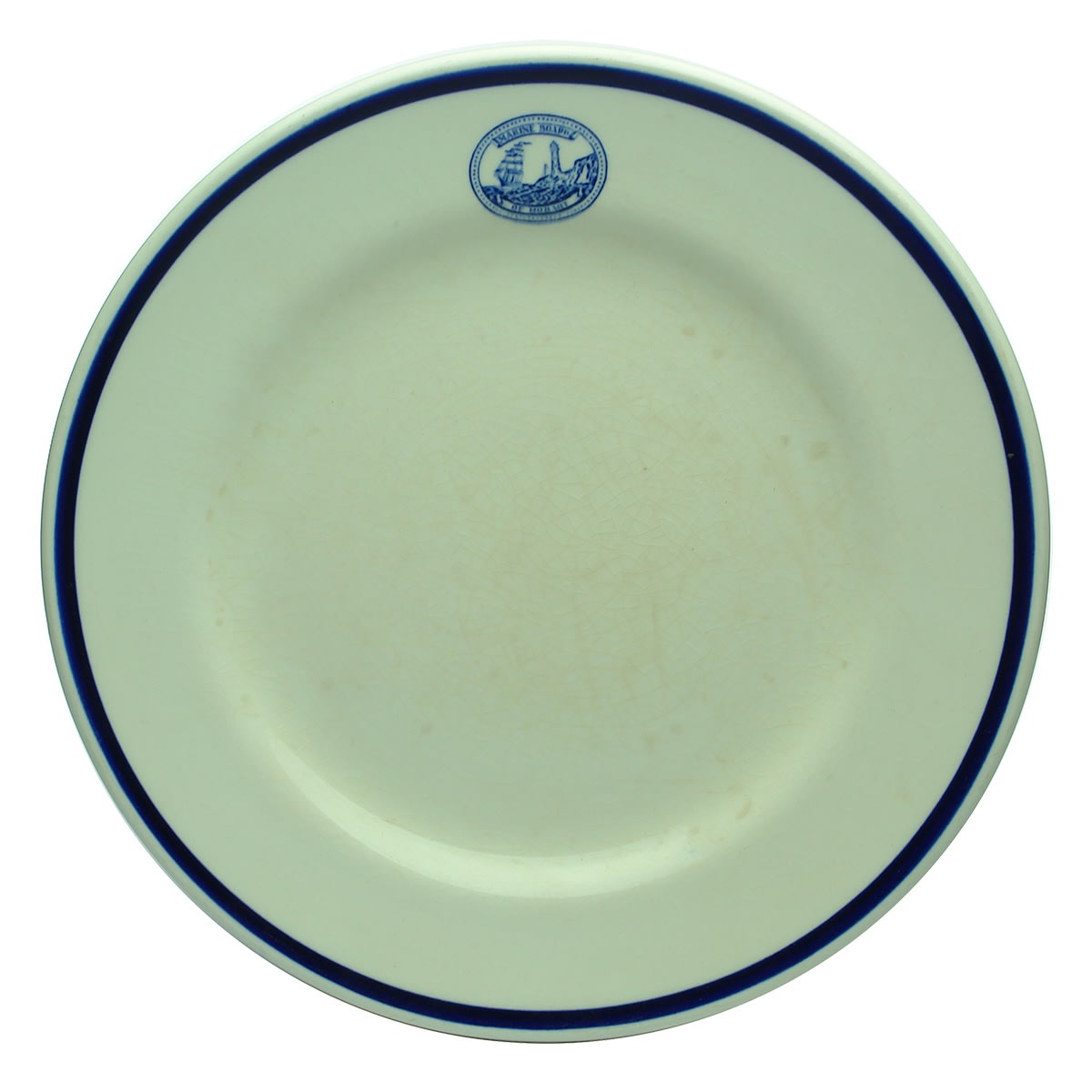 Shipping. Marine Board of Hobart Dinner Plate. "Duraline", Grindley Hotelware Co, England, Loftus Moran Pty Ltd, Melbourne. (Tasmania)