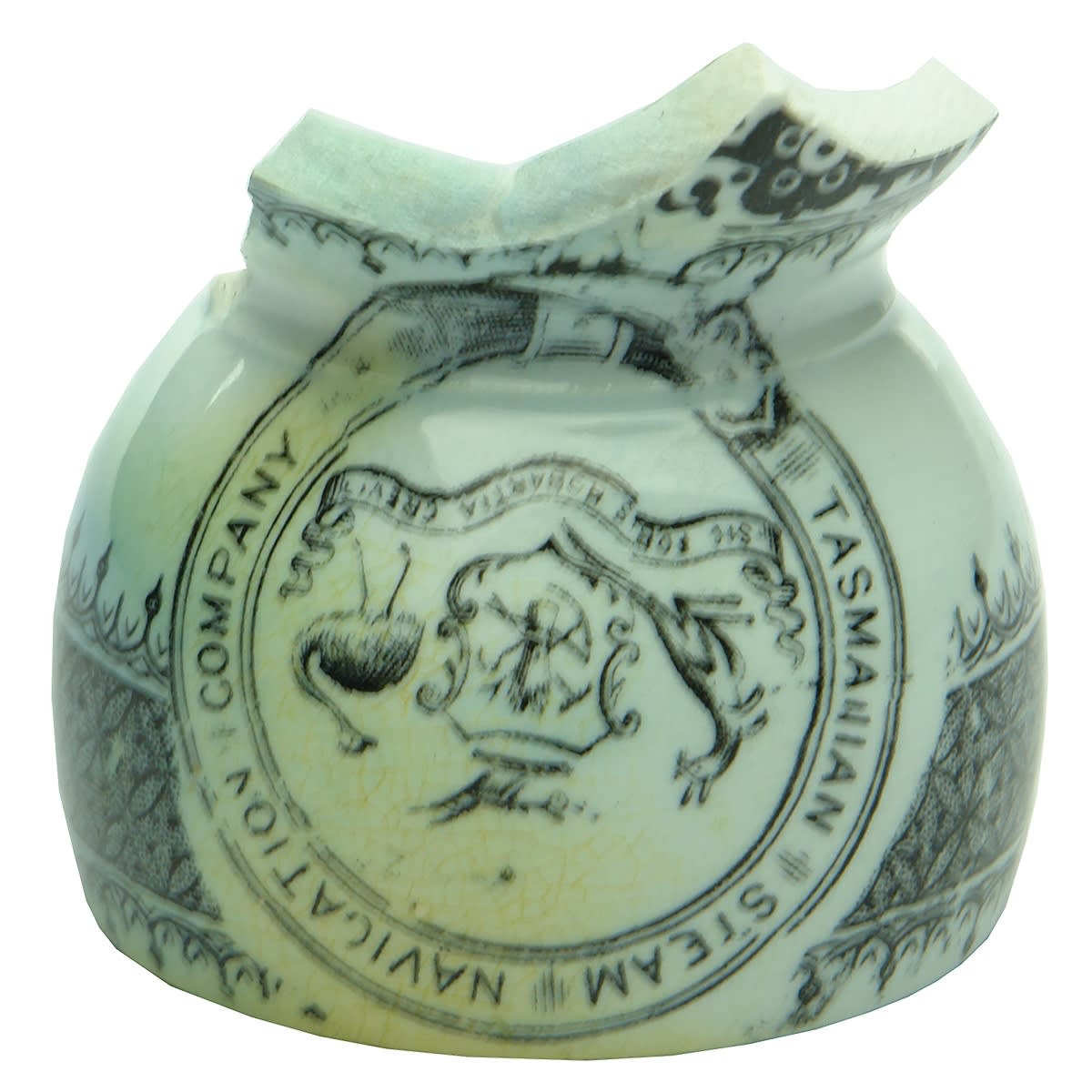 Shipping. Tasmanian Steam Navigation Company Egg cup with Coat of Arms. (Tasmania)