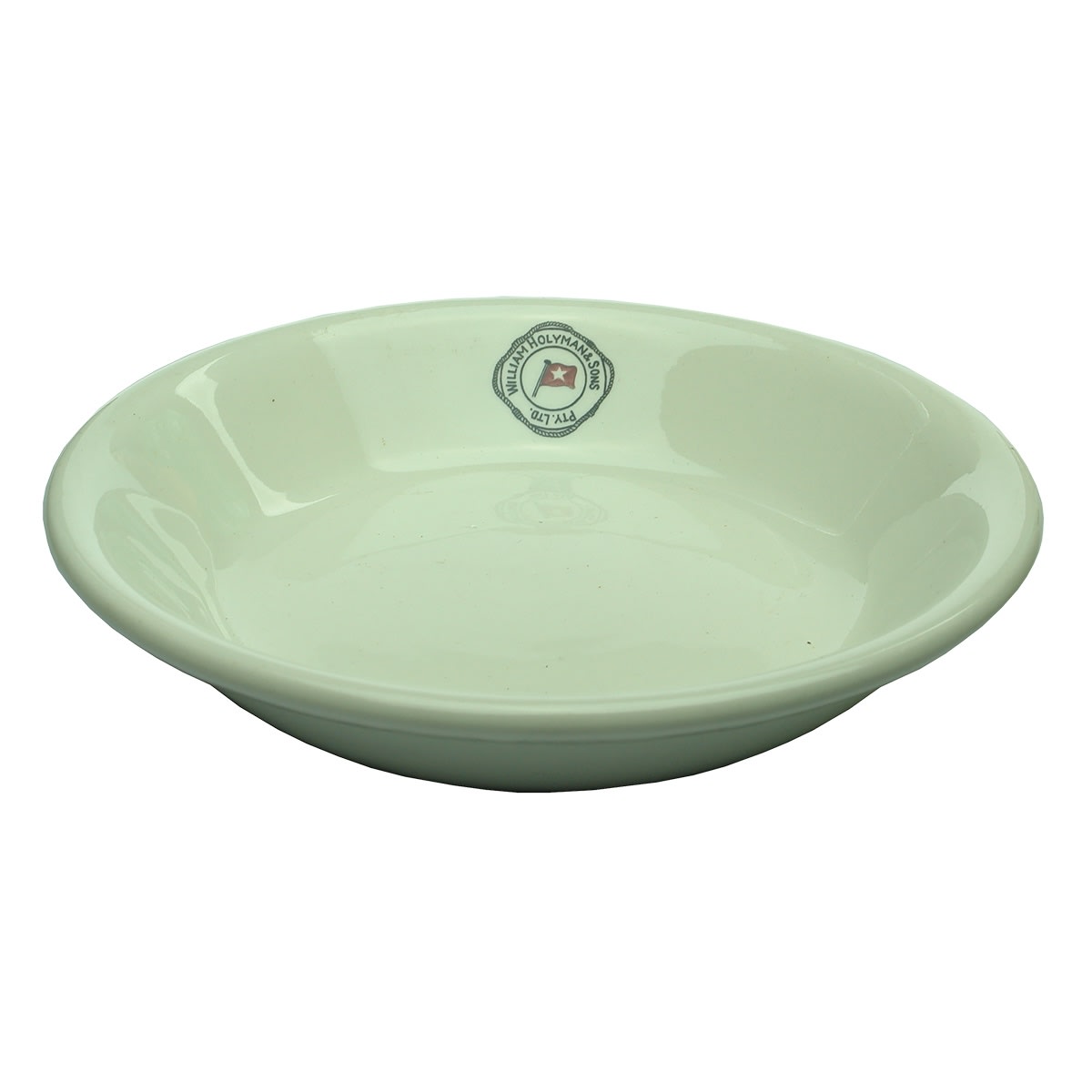 Shipping. William Holyman & Sons Pty. Ltd. Soup Bowl. "Steelite", Globe Pottery Co Ltd, England, John Dynon & Sons, Melbourne. (Tasmania)