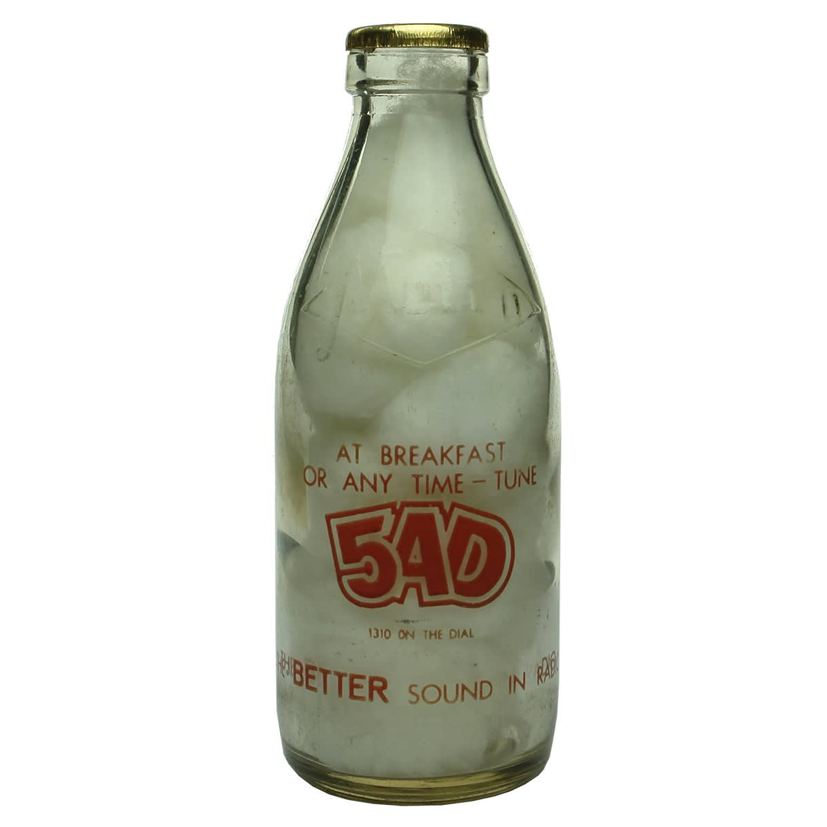 Ceramic Label Advertising Milk. 5AD. Metropolitan Milk Co-op Edwardstown. Pint. (South Australia)