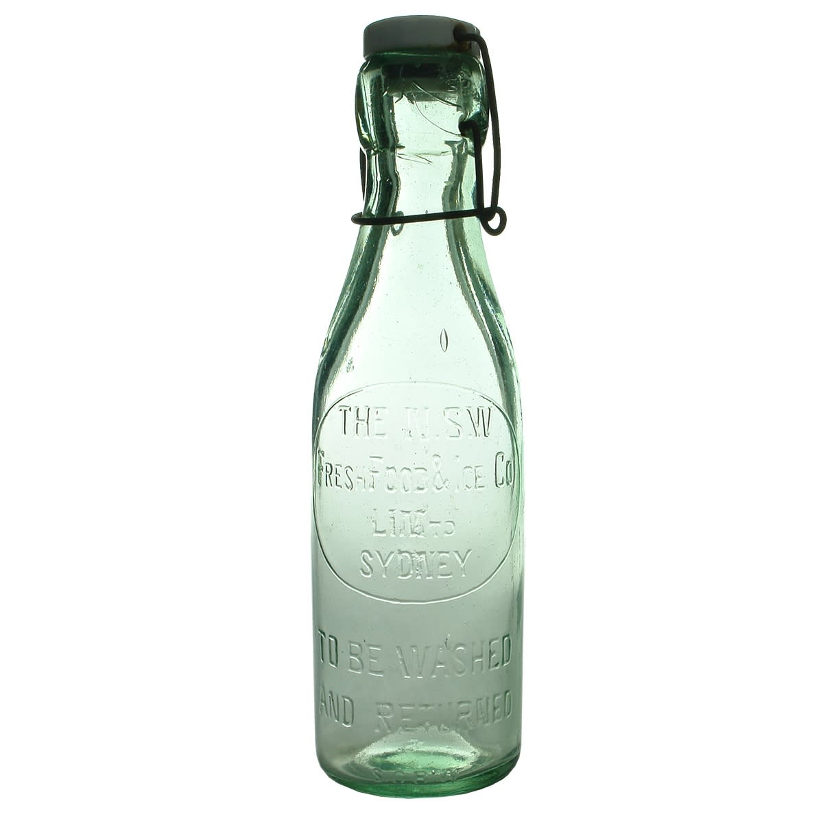 Milk. The NSW Fresh Food & Ice Co Ltd Sydney. Aqua. Pint. SGBW. (New South Wales)