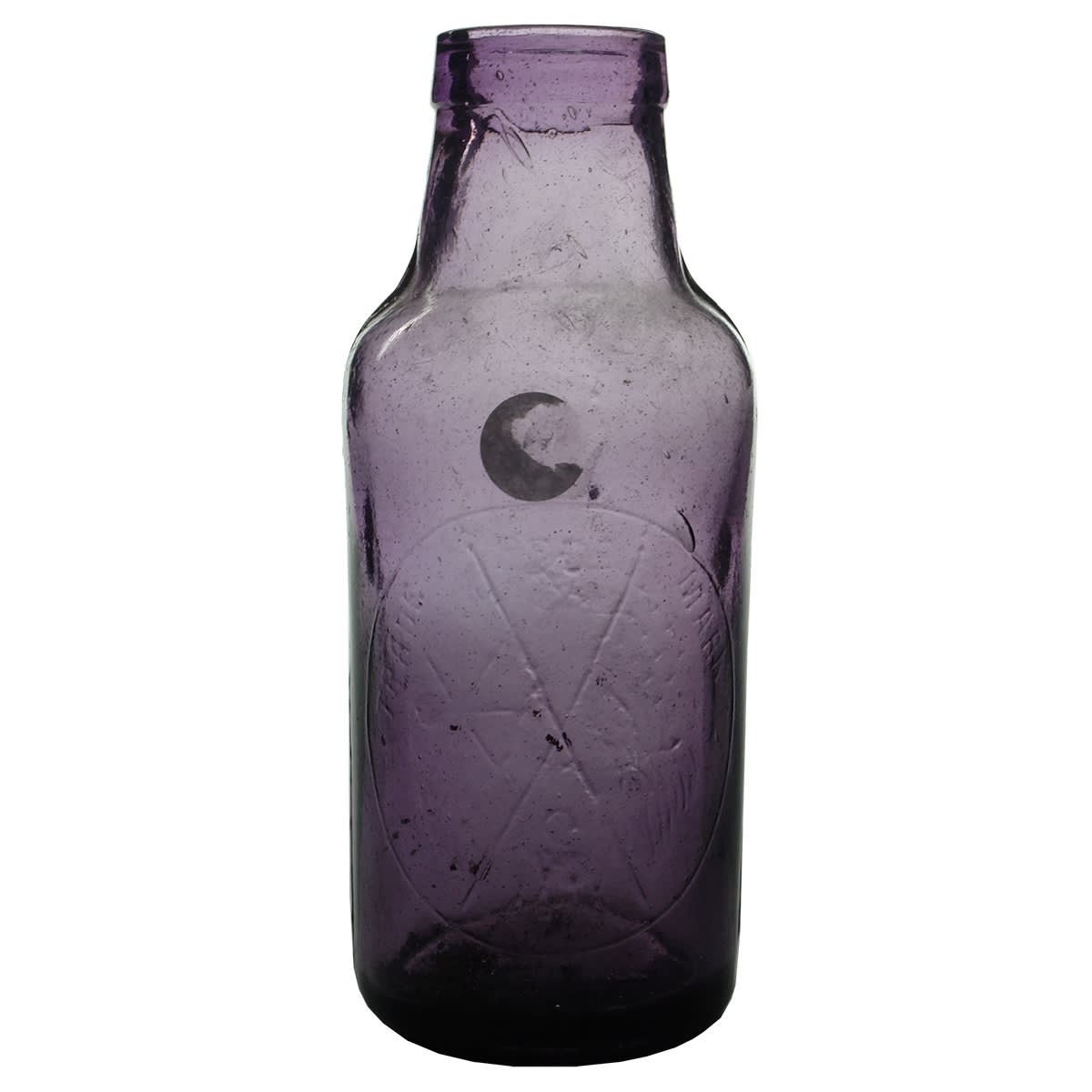Pickle. Crossed Flags, WMS Monogram. Amethyst. 1 Pint. (W. M. Southan, Sydney, New South Wales)