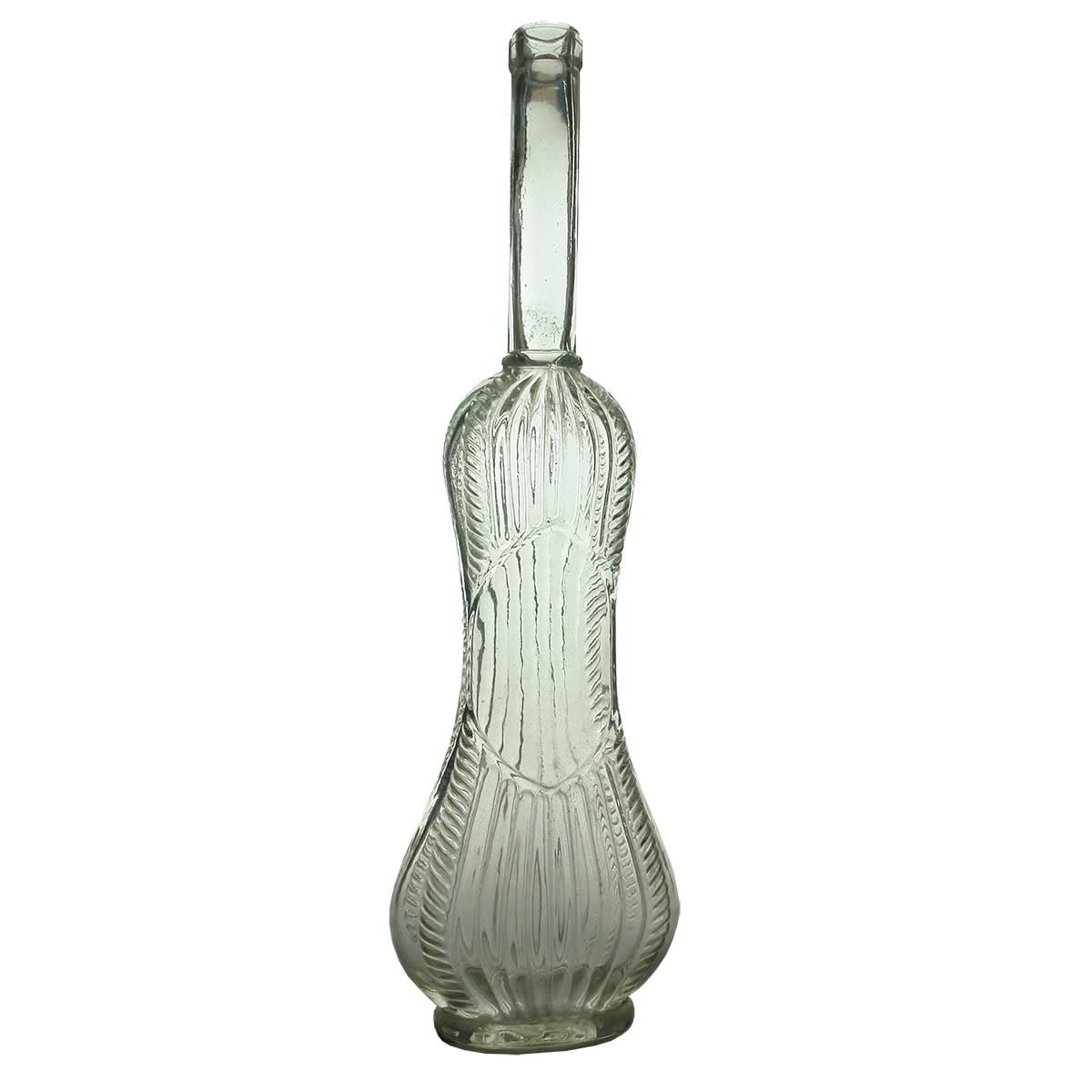 Salad Oil. Elongated Violin Shape. Clear. 374 mm.