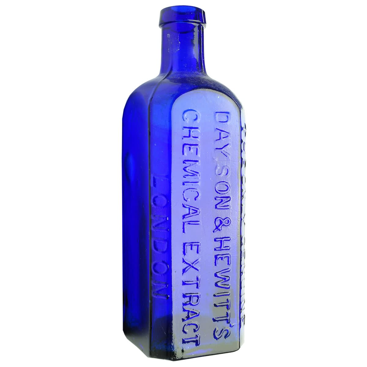 Medicine. Day, Son & Hewitt's Chemical Extract, London. Cobalt with darker swirls. 12 oz. (United Kingdom)