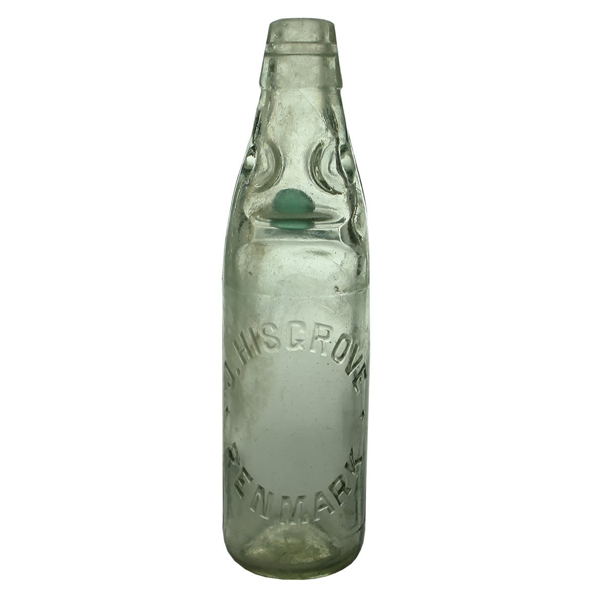 Codd. J. Hisgrove, Renmark. Later type with *s in the embossing. Clear. 10 oz. (South Australia)