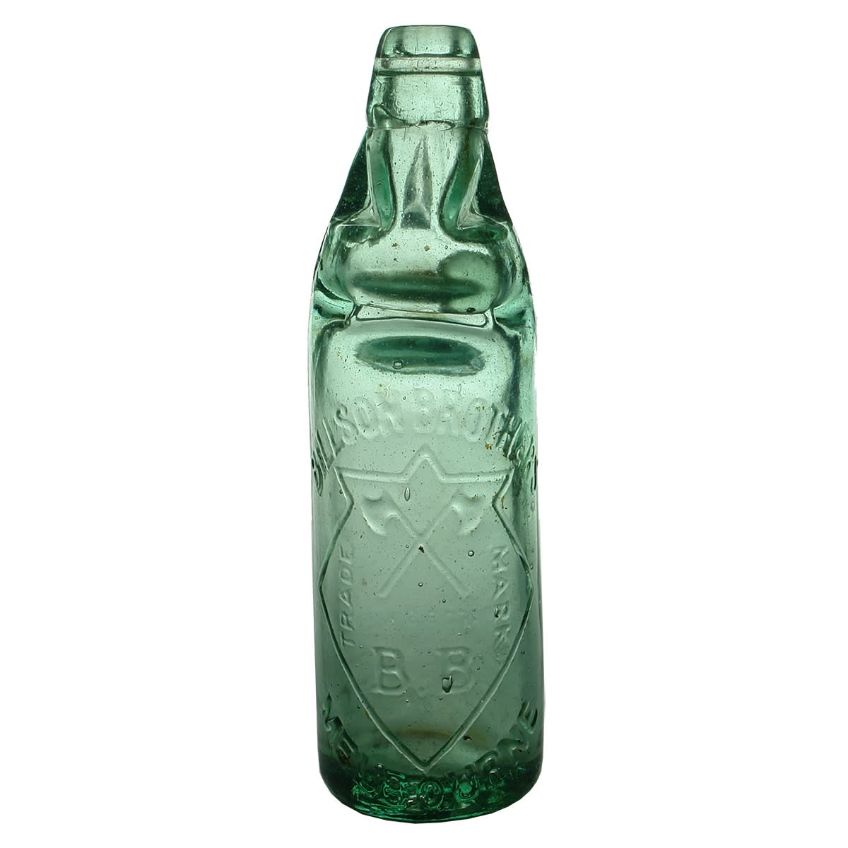 Codd. Billson Brothers, Melbourne. Hills Three Way Pour. Ross & Co., Camperdown. Aqua. 10 oz. (Victoria)