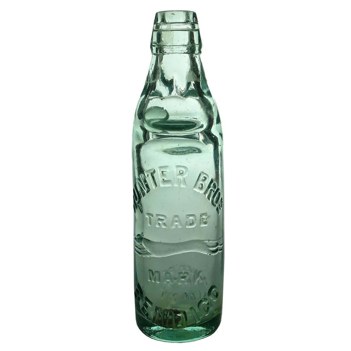 Codd. Hunter Bros., Bendigo. Kilner Bros. Hills Three Way Pour. Aqua. 10 oz. (Victoria)