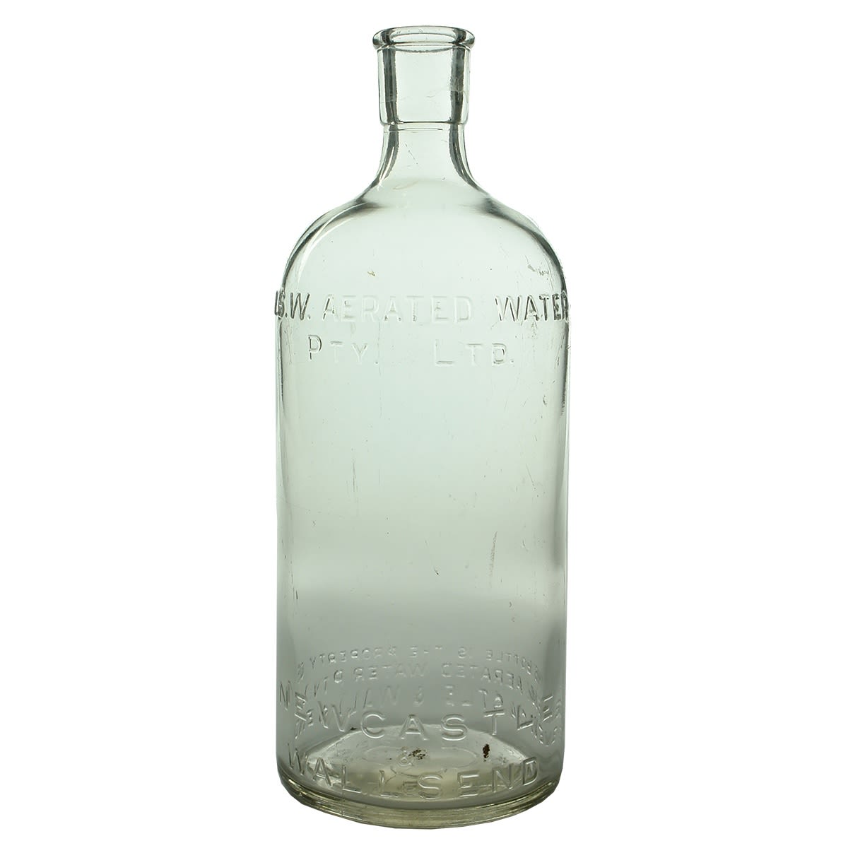 Cordial. N. S. W. Aerated Water Pty. Ltd., Newcastle & Wallsend. Clear. 1 Quart. (New South Wales)