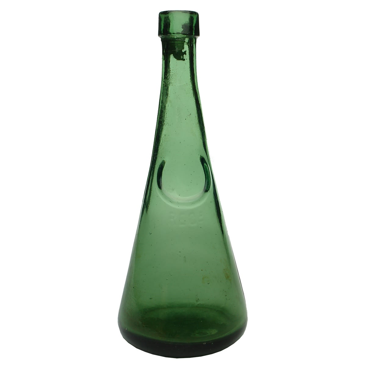 Cordial. Green Conical shape. Presumably Schweppes but not branded.