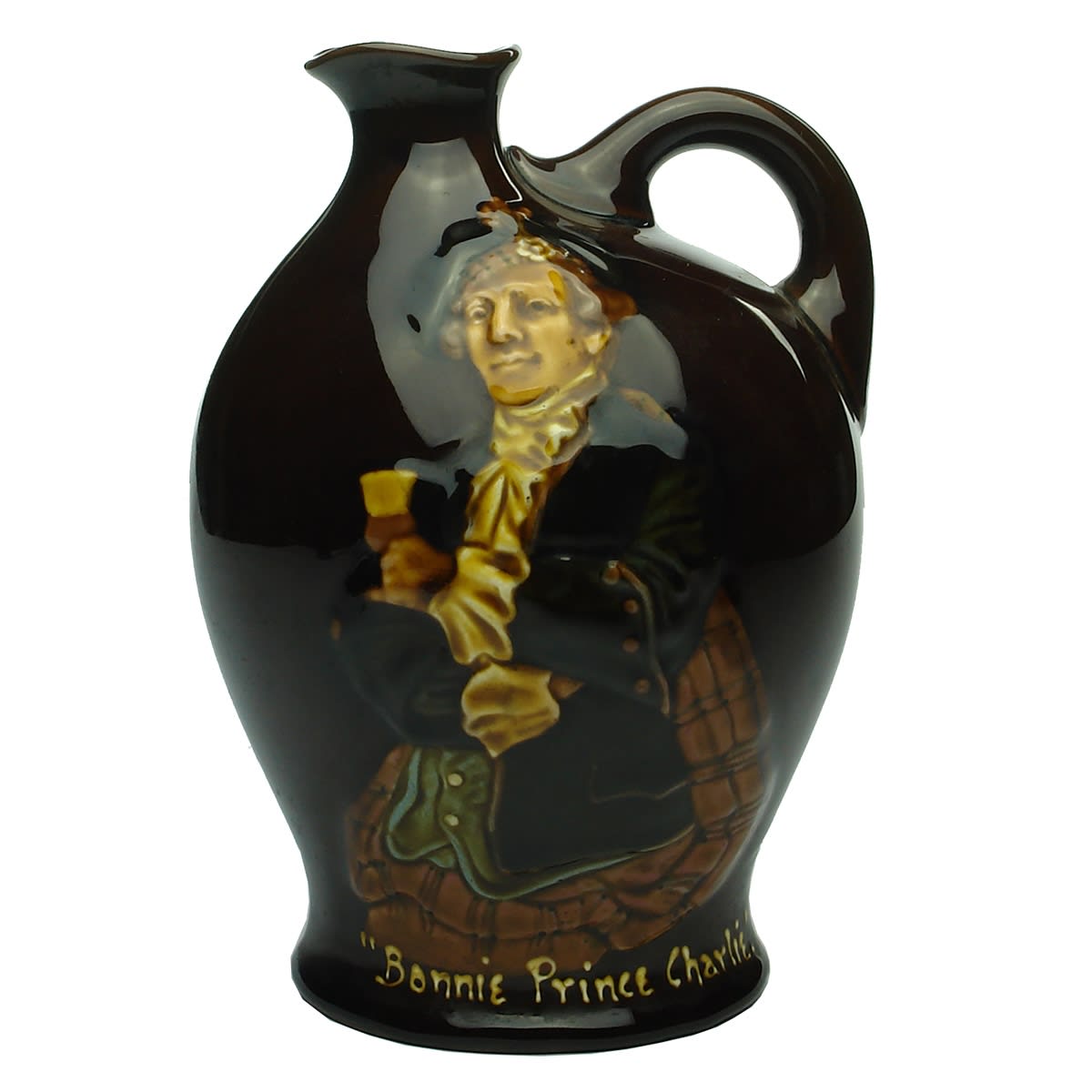 Kingsware Jug. Bonnie Prince Charlie. Dewar's Whisky. Royal Doulton.