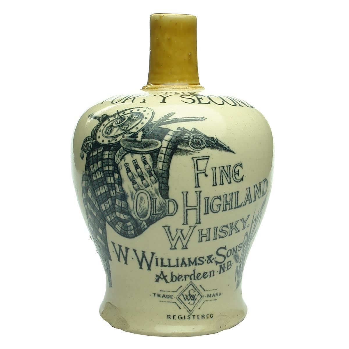 Whisky Jug. The Forty Second, W. Williams & Sons, Aberdeen. 1 Quart. (United Kingdom)
