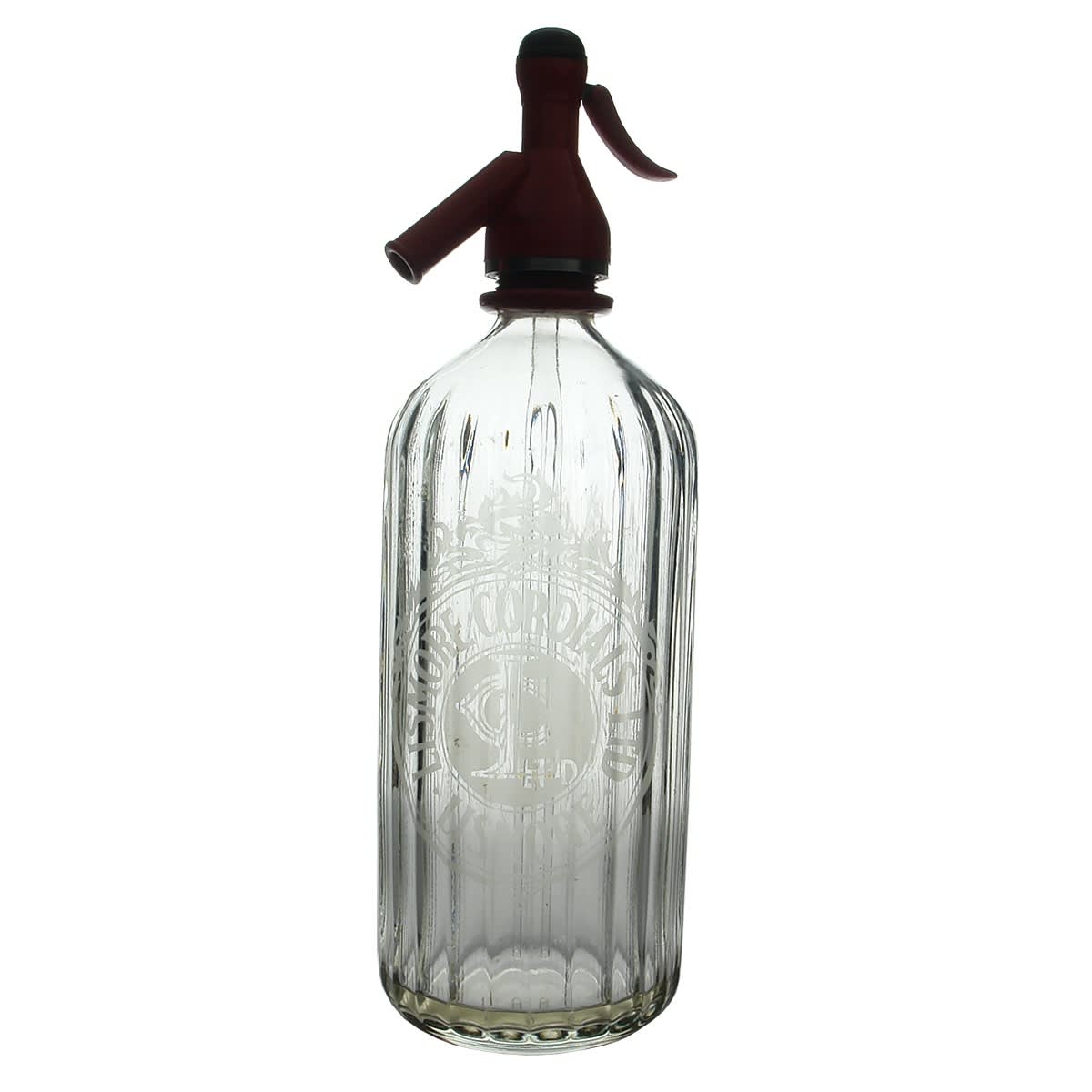 Soda Syphon. Lismore Cordials Ltd. Pall Mall shape with finer fluted sides. (New South Wales)